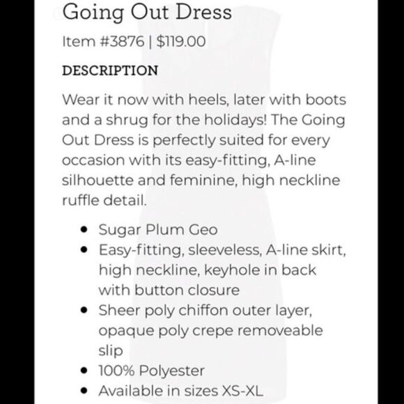 cabi Going Out Sugar Plum Geo Dress - Picture 7 of 8